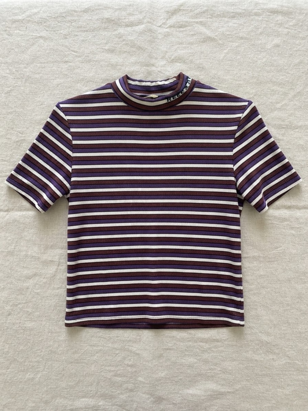 🧸 Teddy Fresh Need A Hug Metallic Striped Mock Neck Top M Y2K Streetwear